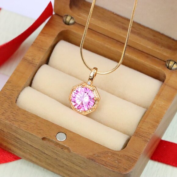 "Elegant Gold-Plated Light Purple Pendant, XPPT1391 - Picture 7 of 13